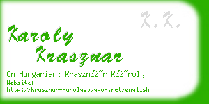 karoly krasznar business card